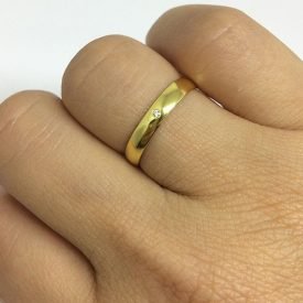 Par de Alianças de Ouro 18k Abaulada Casamento ou Noivado