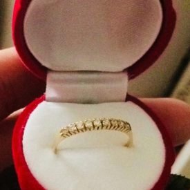 Anel Aparador Meia Aliança Ouro 18k