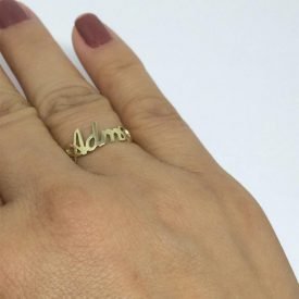 Anel Nome Formatura Ouro 18k