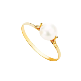 Anel Solitário Ouro 18k Perola