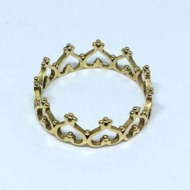 Anel Princesa Coroa Ouro 18k