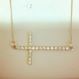 Cordão com Pingente Crucifixo Ouro 18k