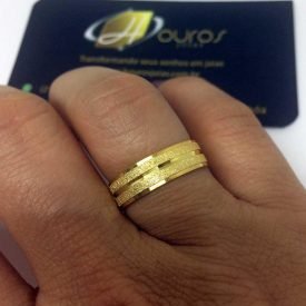 Par de Alianças Casamento 6mm 7g Diamantada Ouro 18k