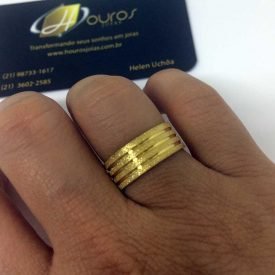 Par de Alianças Casamento 8mm 12g Diamantada Ouro 18k