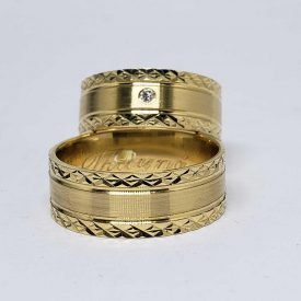 Par de Alianças Ouro 18k Reta 8mm 18 gramas