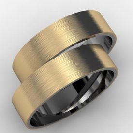 Par de Alianças Fosca Base Prata com Camada de Ouro 18k