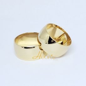 Par de Alianças Ouro 18k Boleada 10 mm 20 gramas