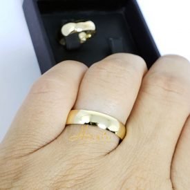 Aliança Ouro 18k Boleada 5mm Unidade