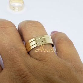 Aliança Ouro 18k Reta 7mm com 2 frisos Unidade