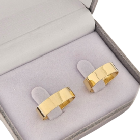 Par de Alianças Ouro 18k Reta 6mm 6 gramas