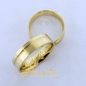 Par de Alianças Ouro 18k Reta 5 mm 9 gramas