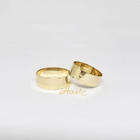 Par de Alianças Ouro 18k Reta 7 mm  7gramas 1 Brilhante