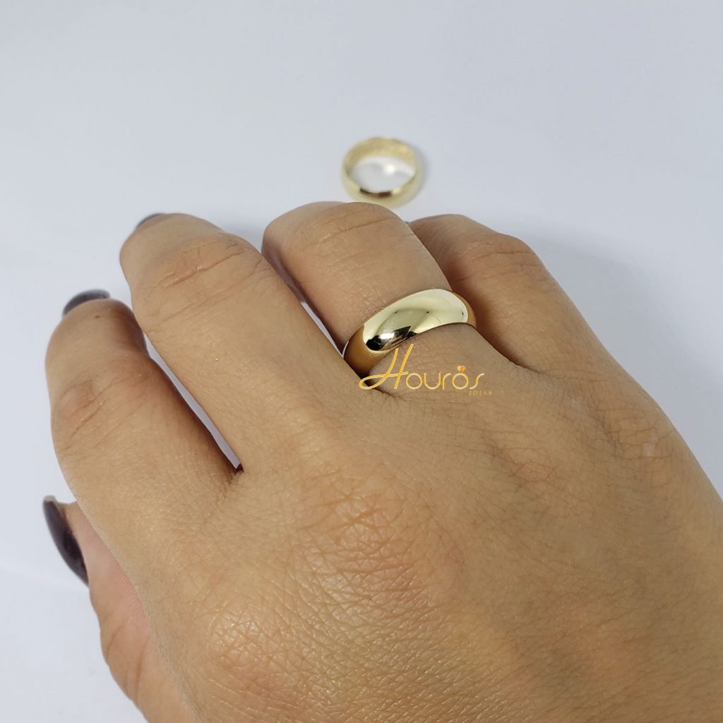 Par de Alianças de Ouro 18k Abaulada Casamento 6mm 1 boleada 6mm 10g 1