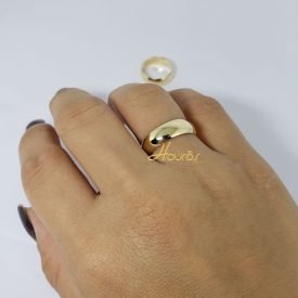 Par de Alianças de Ouro 18k Abaulada Casamento 6mm