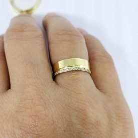Par de Alianças Ouro 18k Reta 7mm 10gramas