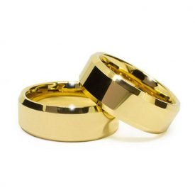 Par de Alianças de Casamento Chanfrada 7mm 14g Ouro 18k