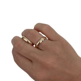 Par de Alianças de Ouro 18k Anatomica Casamento 4mm
