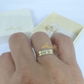 Aliança Ouro 18k  Reta 4mm Friso Unidade