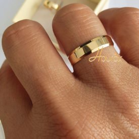 Aliança Ouro 18k Chanfrada 5mm- Unidade