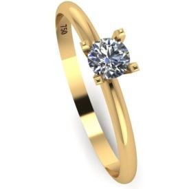 Anel Solitário Ouro 18k -Liz