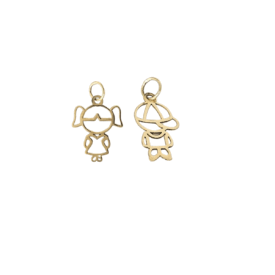 Pingente Menino ou Menina Ouro 18k Vazado